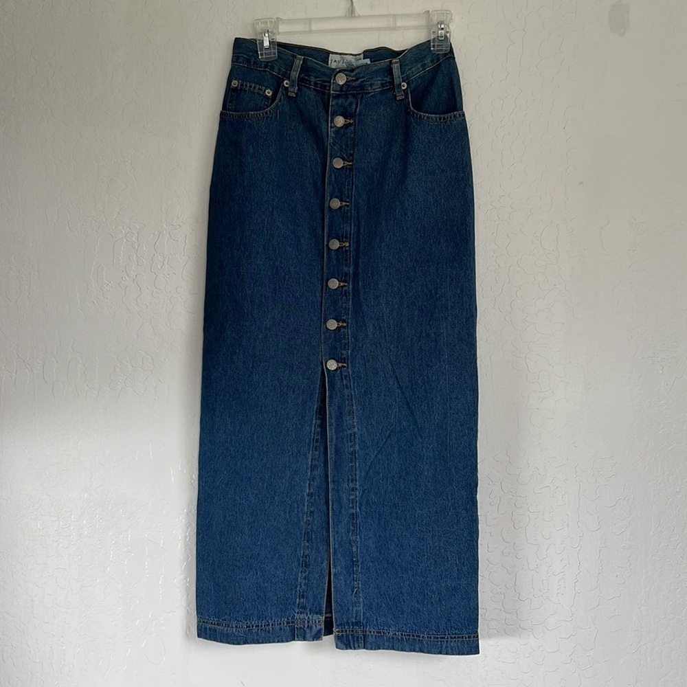 Jay Jacobs Vintage Boho Denim Skirt by Jay Jacobs  Straight Cut Y2K beth Dutton - Picture 4 of 13
